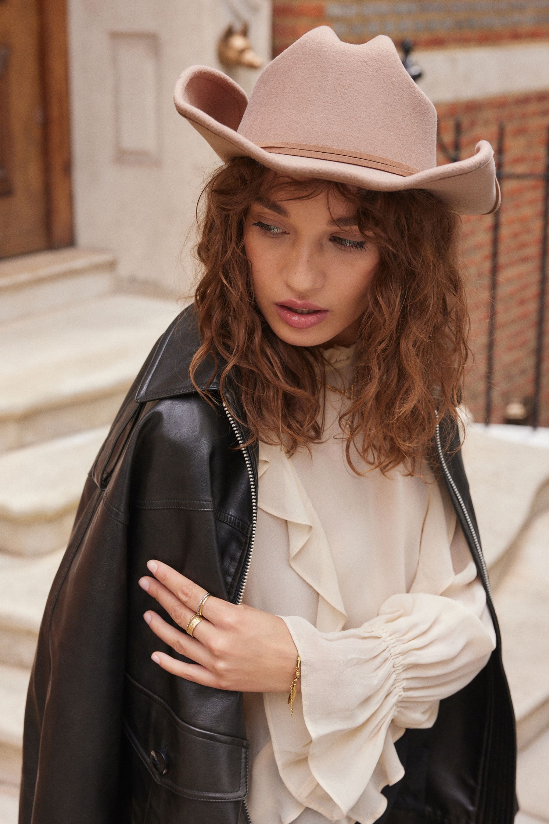 Buy Taupe Brown Felt Western Hat from Next Armenia