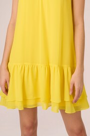 Adrianna Papell Yellow Chiffon Trapeze Short Dress - Image 5 of 7