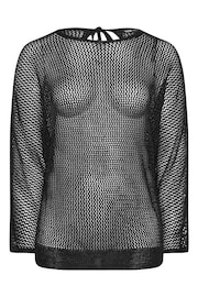 Yours Curve Black Metallic Crochet Jumper - Image 6 of 6