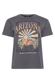 PixieGirl Petite Grey Grey 'Arizona' Slogan Print T-Shirt - Image 5 of 5