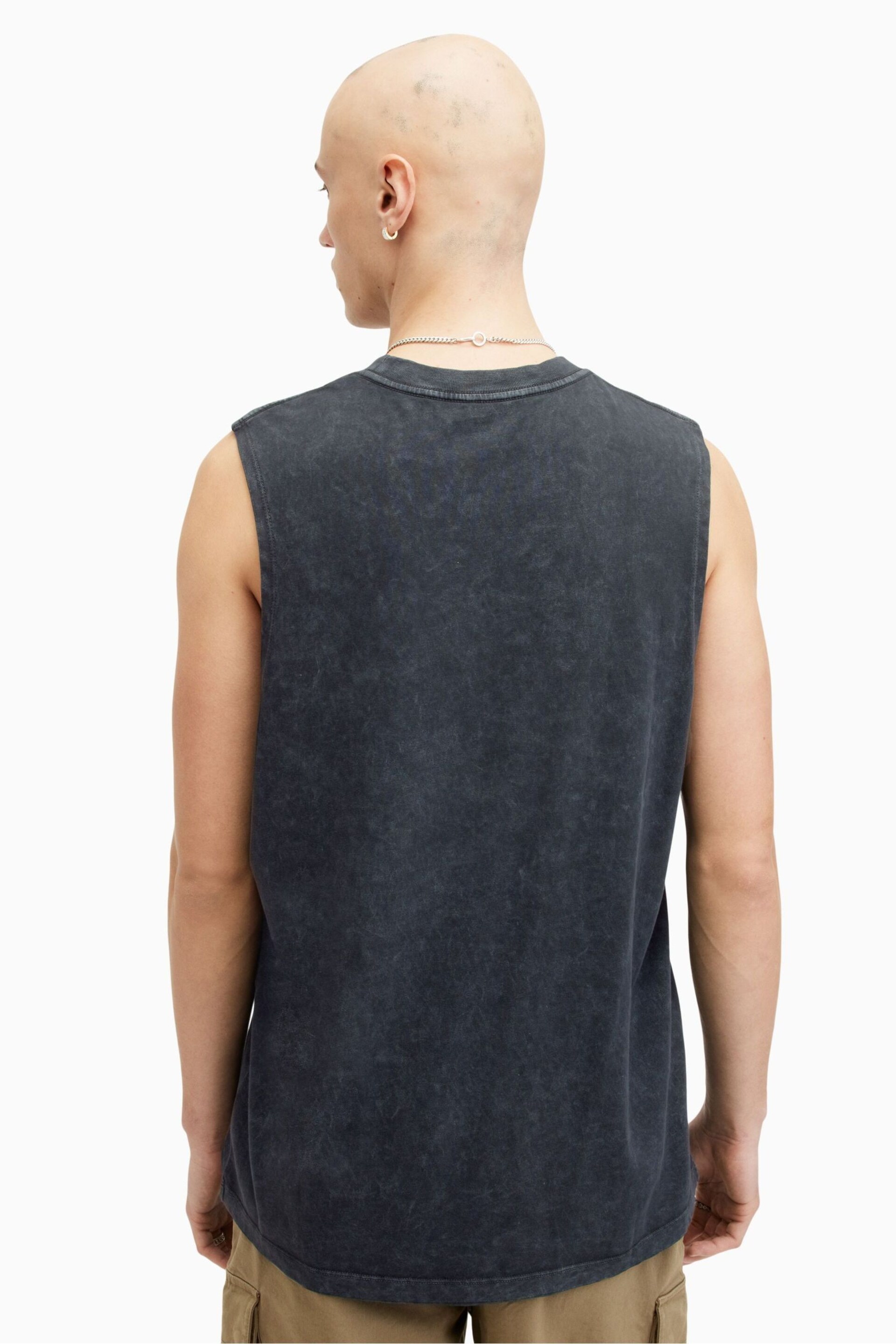 AllSaints Black Crew Neck Remi Tank Top - Image 4 of 6