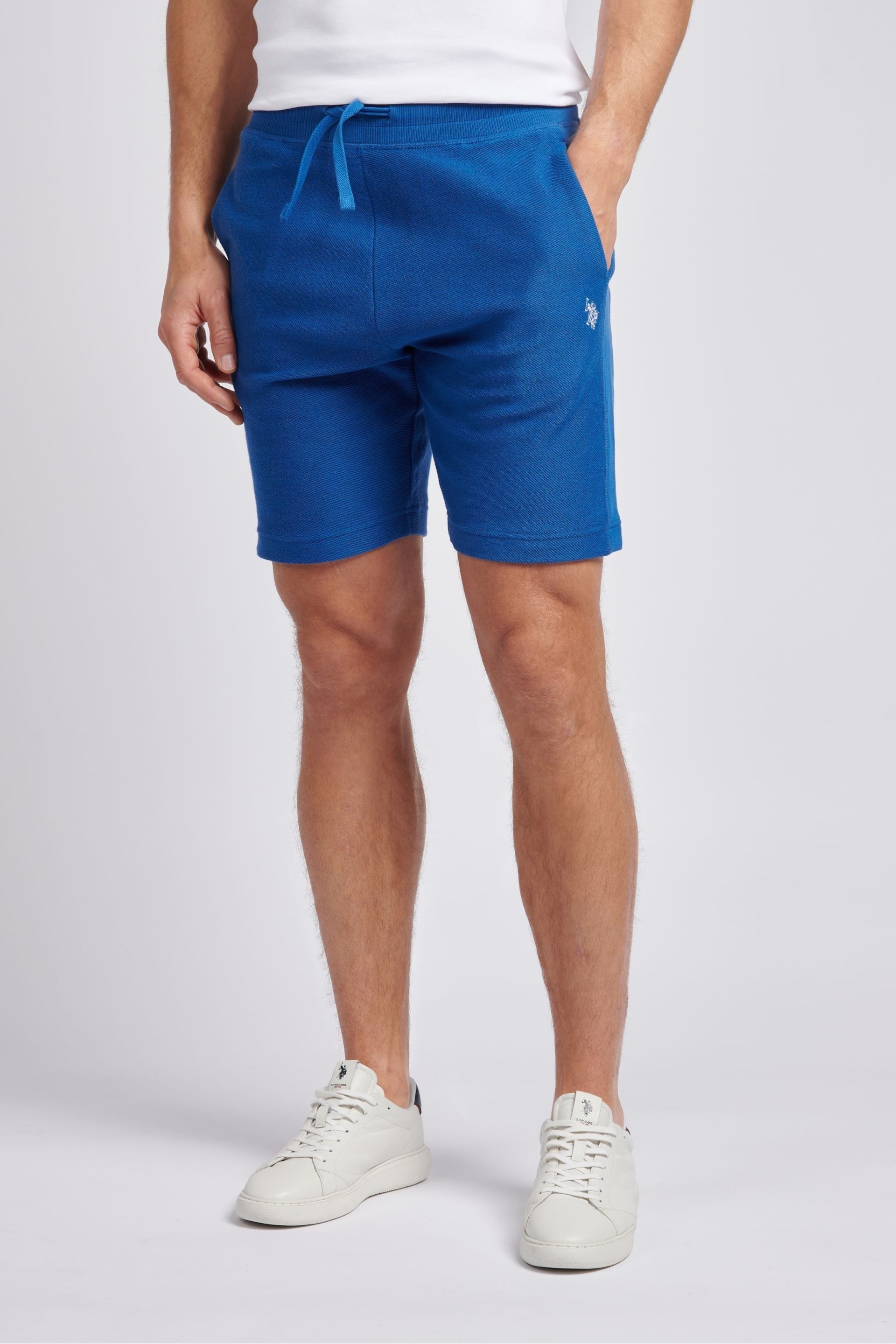 U.S. Polo Assn. Mens Classic Fit Blue Texture Reverse Shorts - Image 1 of 7