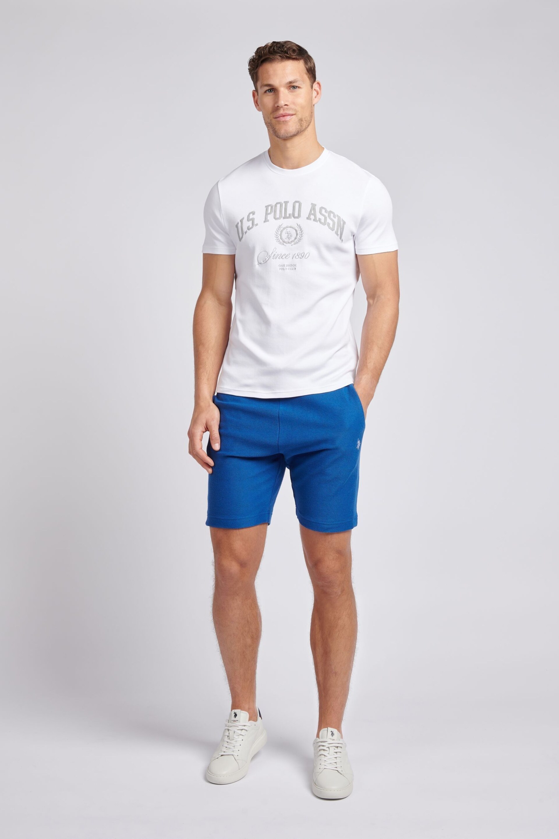 U.S. Polo Assn. Mens Classic Fit Blue Texture Reverse Shorts - Image 3 of 7