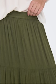 ONLY Green Cheesecloth Tiered Midi Holiday Skirt - Image 5 of 7