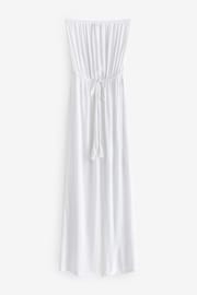 South Beach White Crinkle Viscose Strapless Jumpsuit - Image 5 of 5