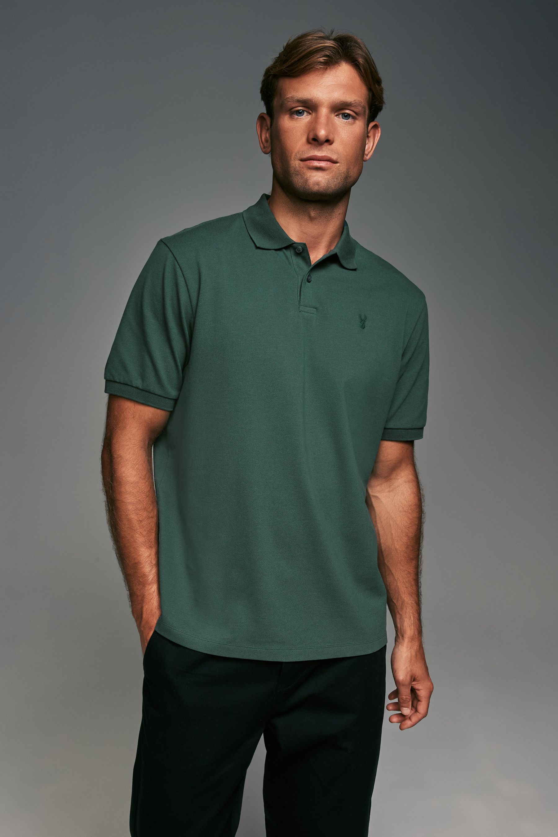 Emerald green polo shirt deals