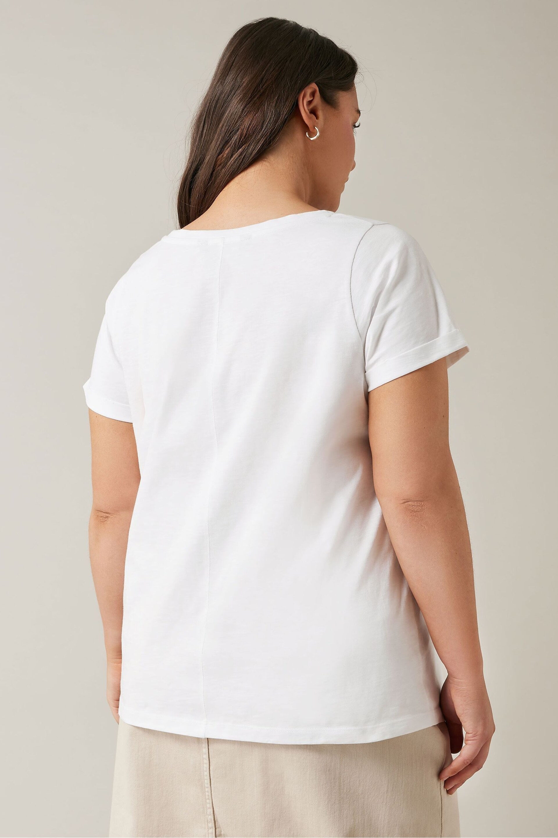 EVANS Curve White Pure Cotton T-Shirt - Image 3 of 4