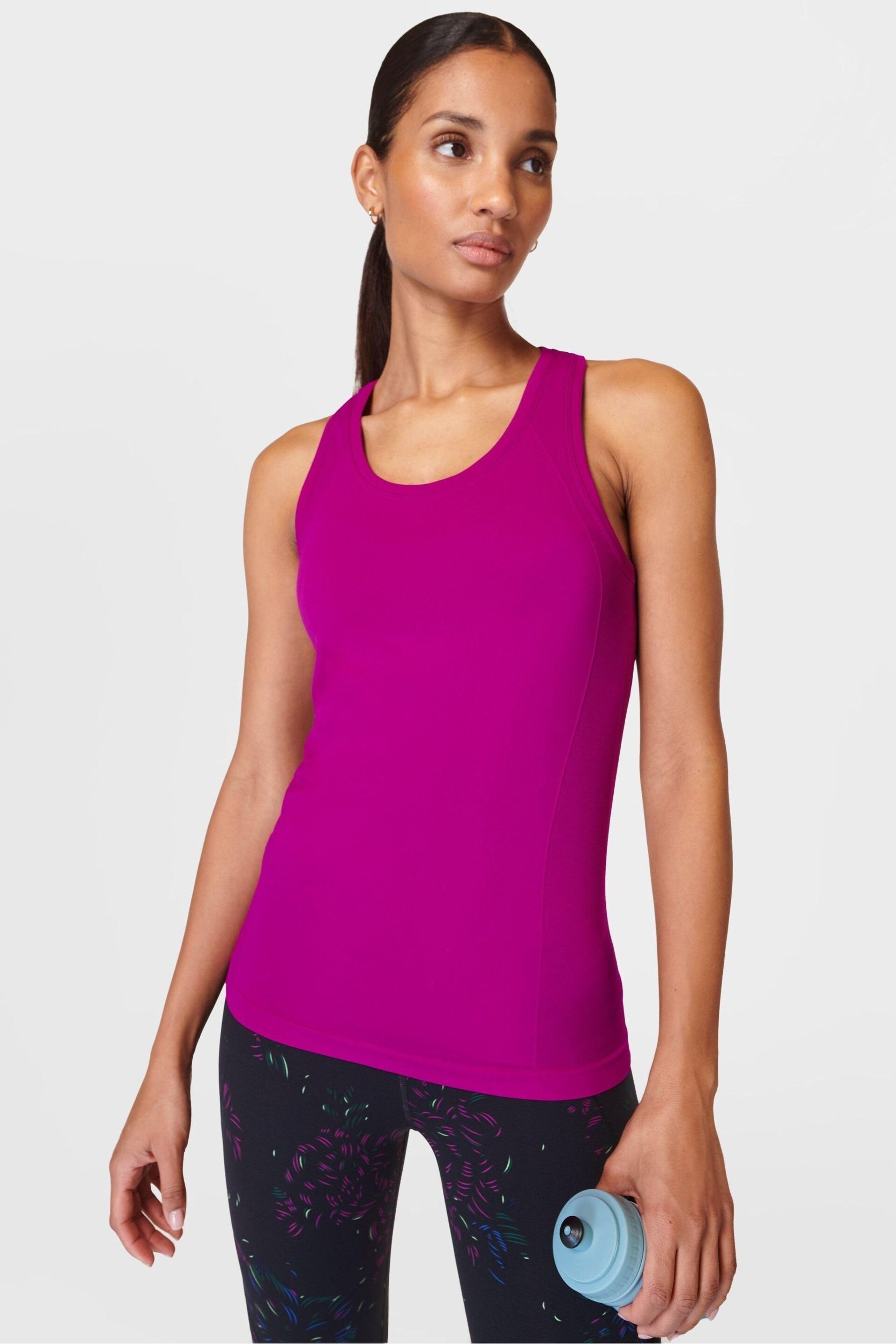 Sweaty Betty Magenta Fusion Purple Athlete Seamless Workout Tank Top - Image 1 of 8