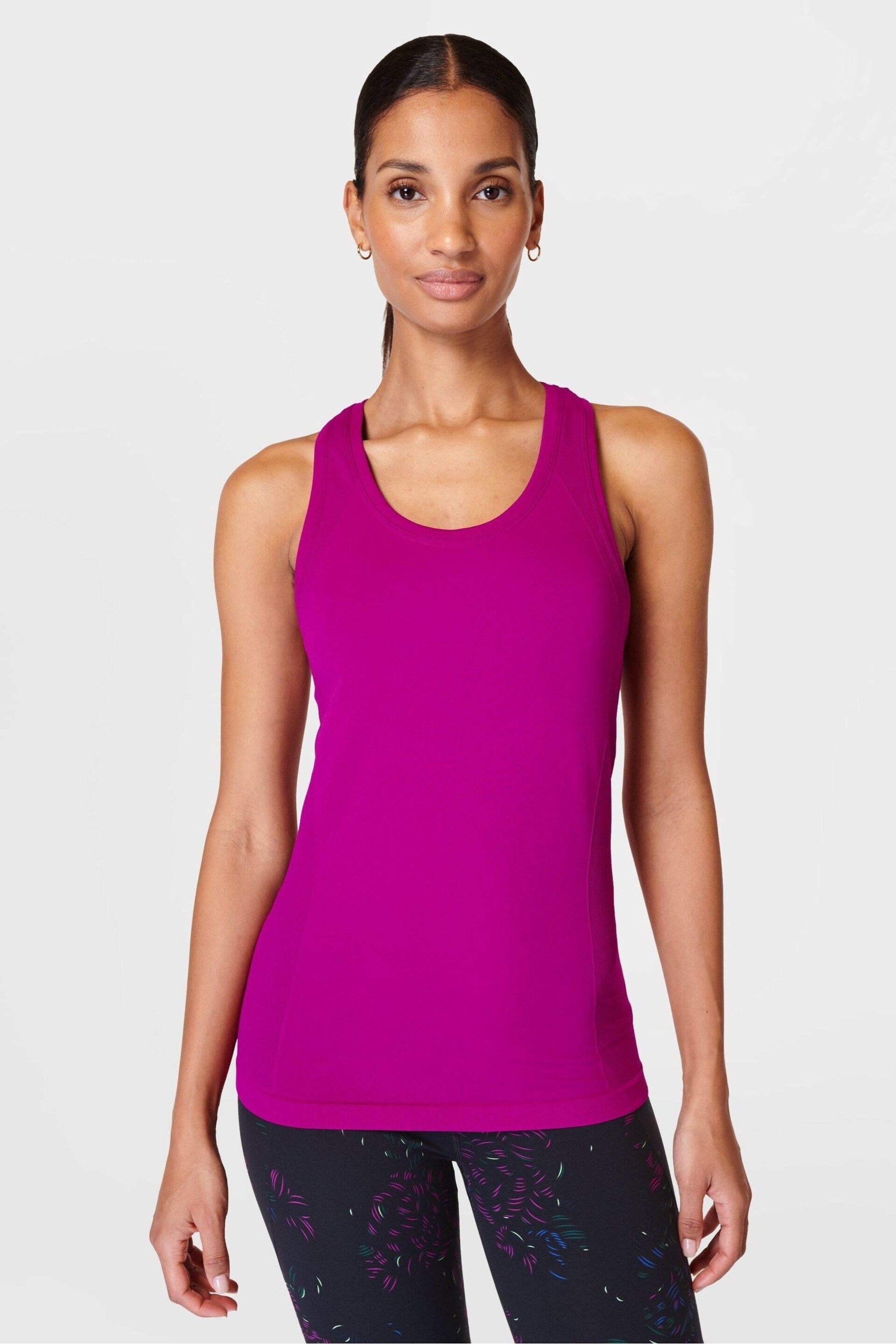 Sweaty Betty Magenta Fusion Purple Athlete Seamless Workout Tank Top - Image 3 of 8