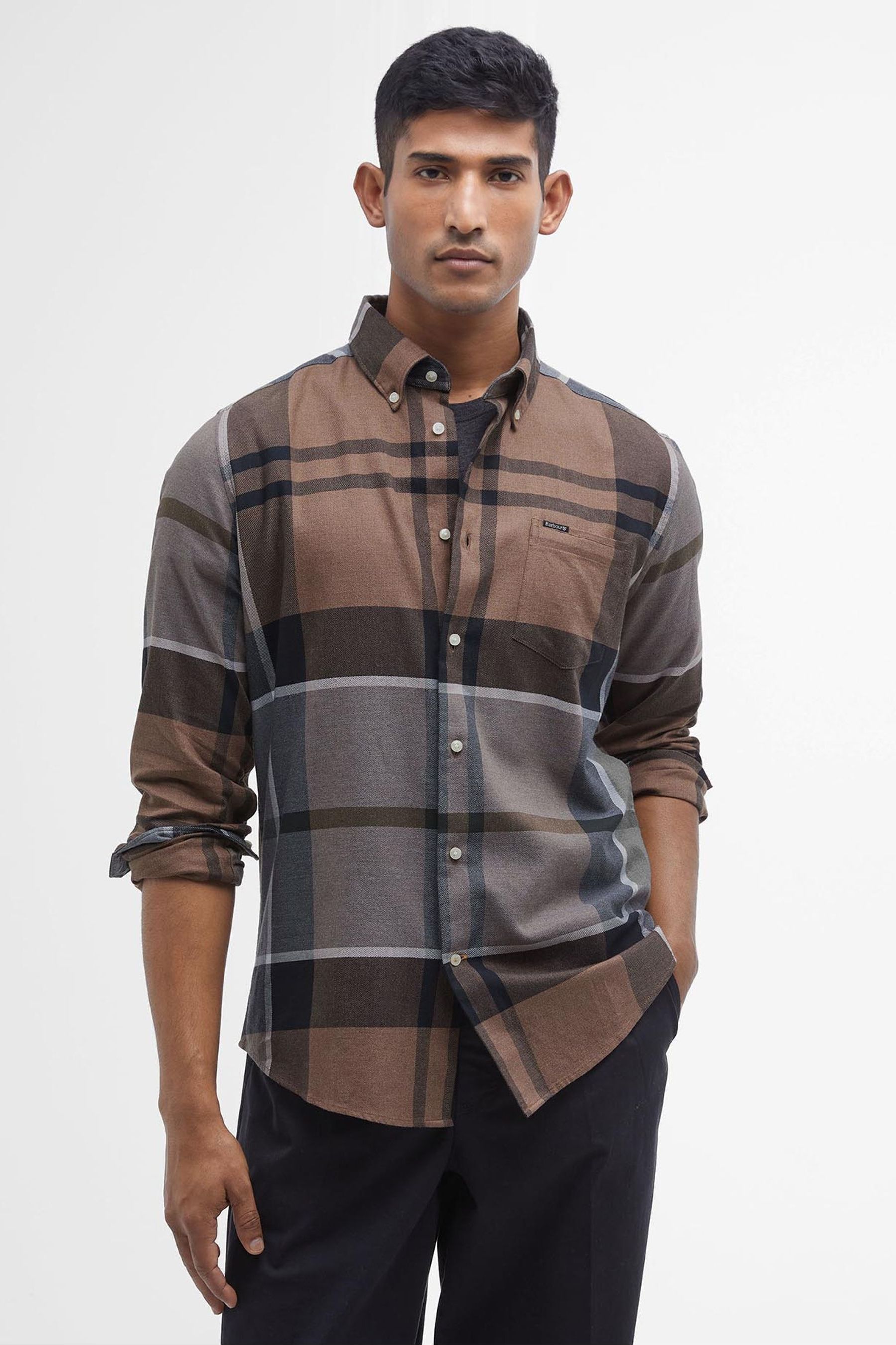 Buy Barbour Brown 100 Cotton Dunoon Tartan Check Shirt from the Next UK online shop