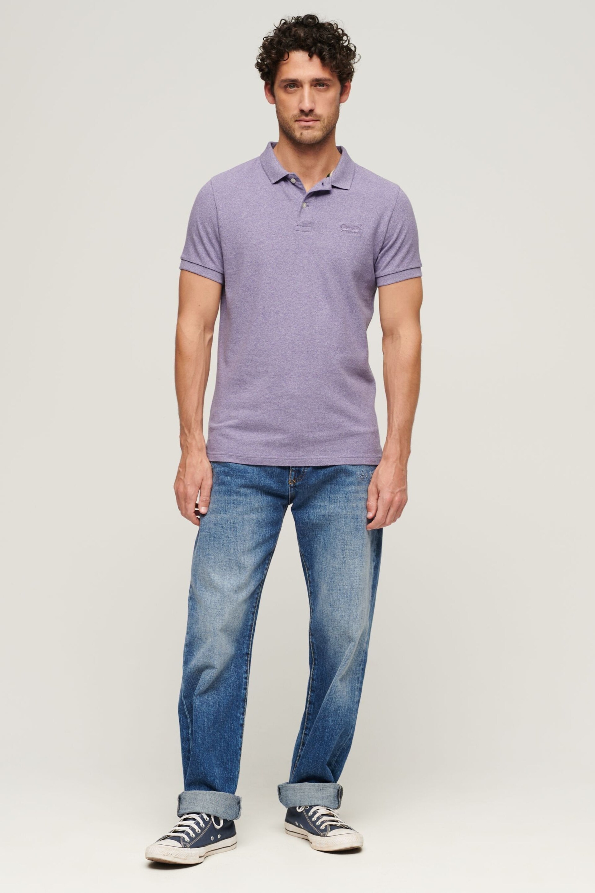 Superdry Purple Classic Pique Polo Shirt - Image 2 of 3