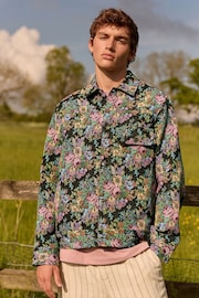 Multi EDIT Floral Embroidered Jacquard Shacket - Image 1 of 12