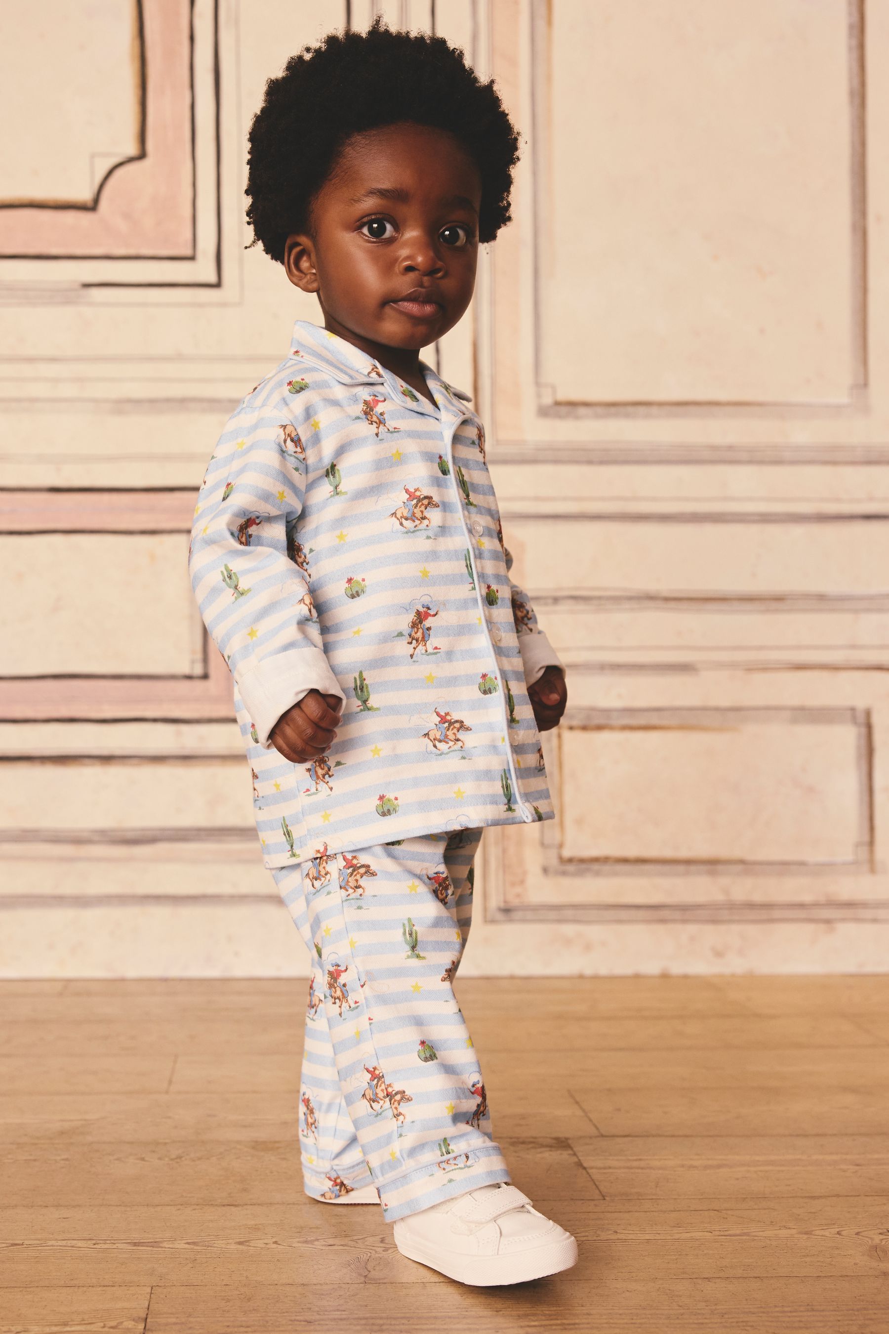 Buy Cath Kidson Blue White Cowboy Single Button Through 100 Cotton Pyjamas from the Next UK online shop