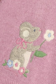 JoJo Maman Bébé Pink Mouse Appliqué Jumper - Image 3 of 3