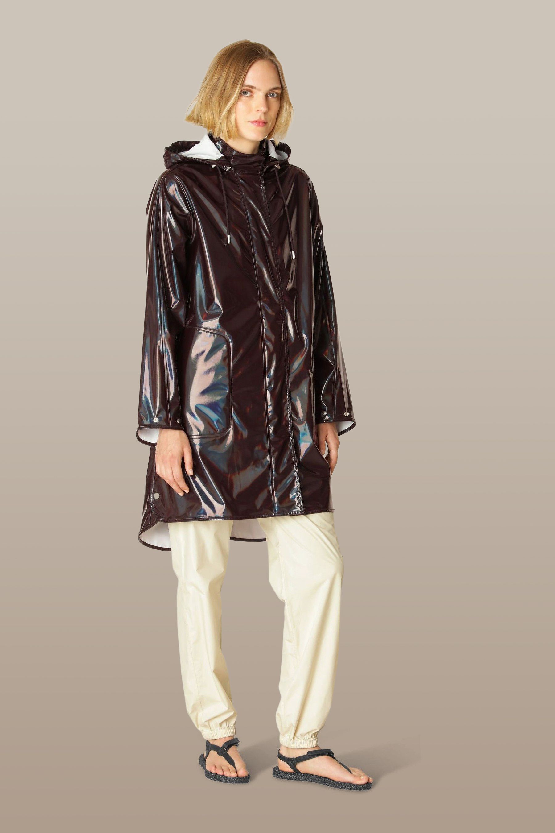 Buy Ilse Jacobsen Midi Length Purple Ganache Glossy Waterproof Raincoat from the Next UK online shop