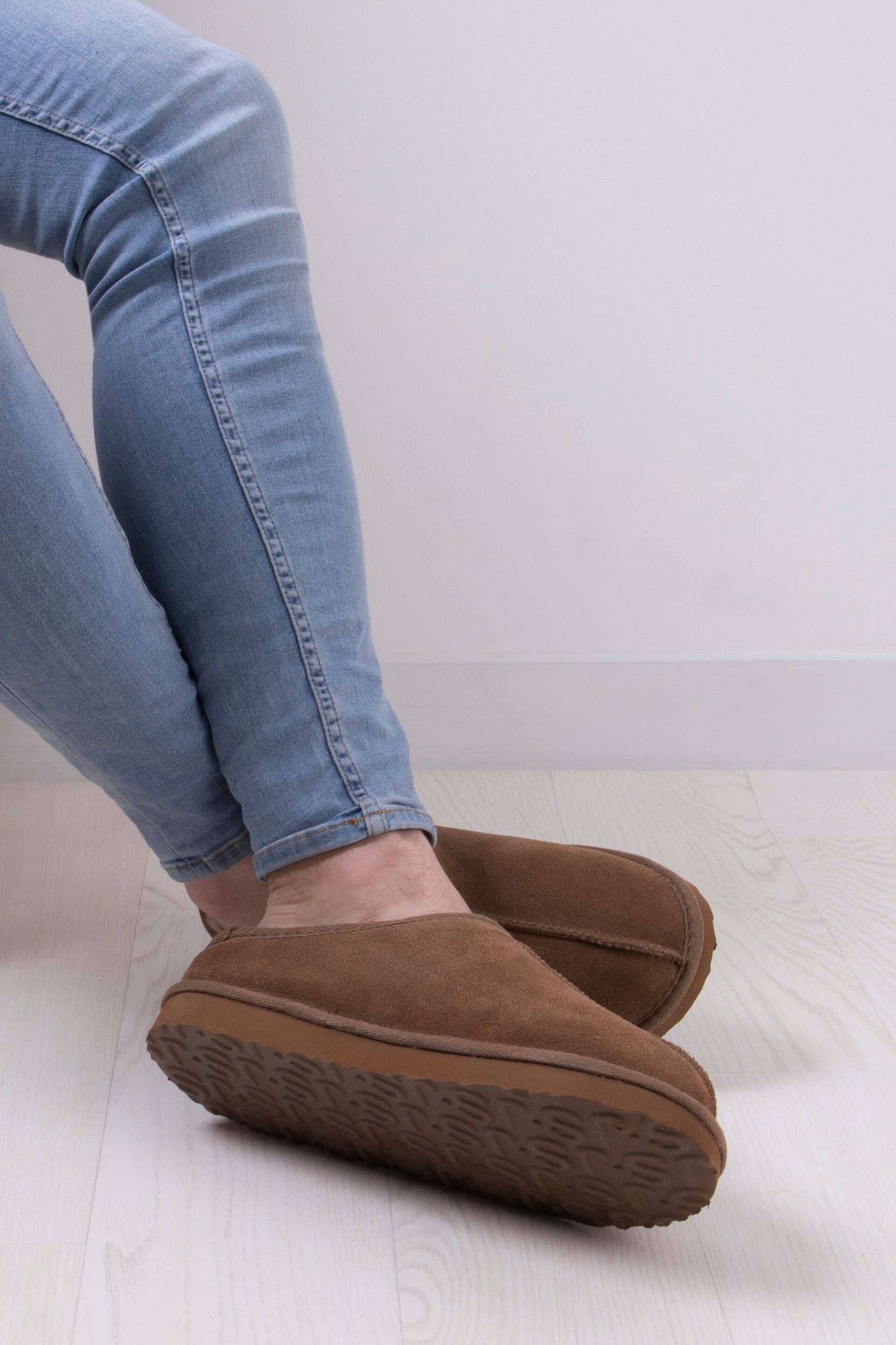 Just Sheepskin Brown Mens Louis Slippers - Image 1 of 5