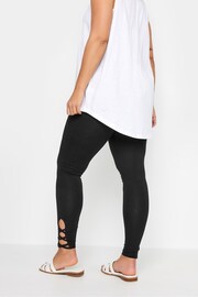 Yours Curve Black Cut Out Leggings - Image 3 of 5