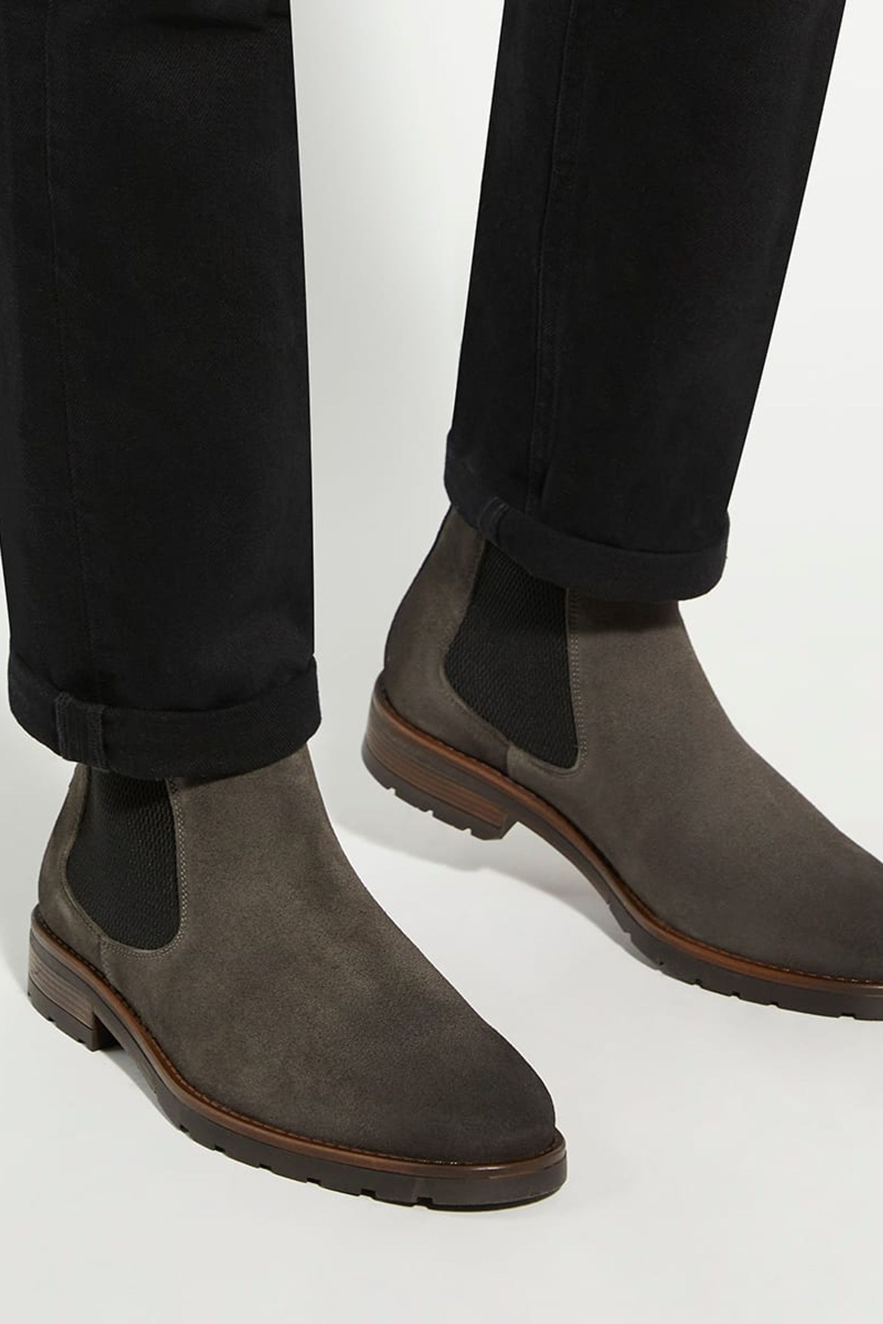 Buy Dune London Grey Chelty Brushed Suede Chelsea Boots from Next Luxembourg