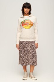 SUPERDRY Cream SUPERDRY LA Vintage Logo Graphic Hoodie - Image 3 of 6