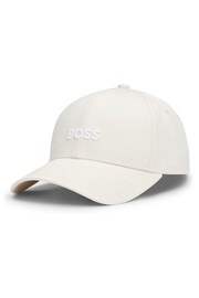 BOSS White Cotton-Twill Six-Panel Cap With Embroidered Logo - Image 1 of 5