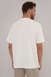 Threadbare Cream Relaxed Fit Textured T-Shirt - Image 2 of 4