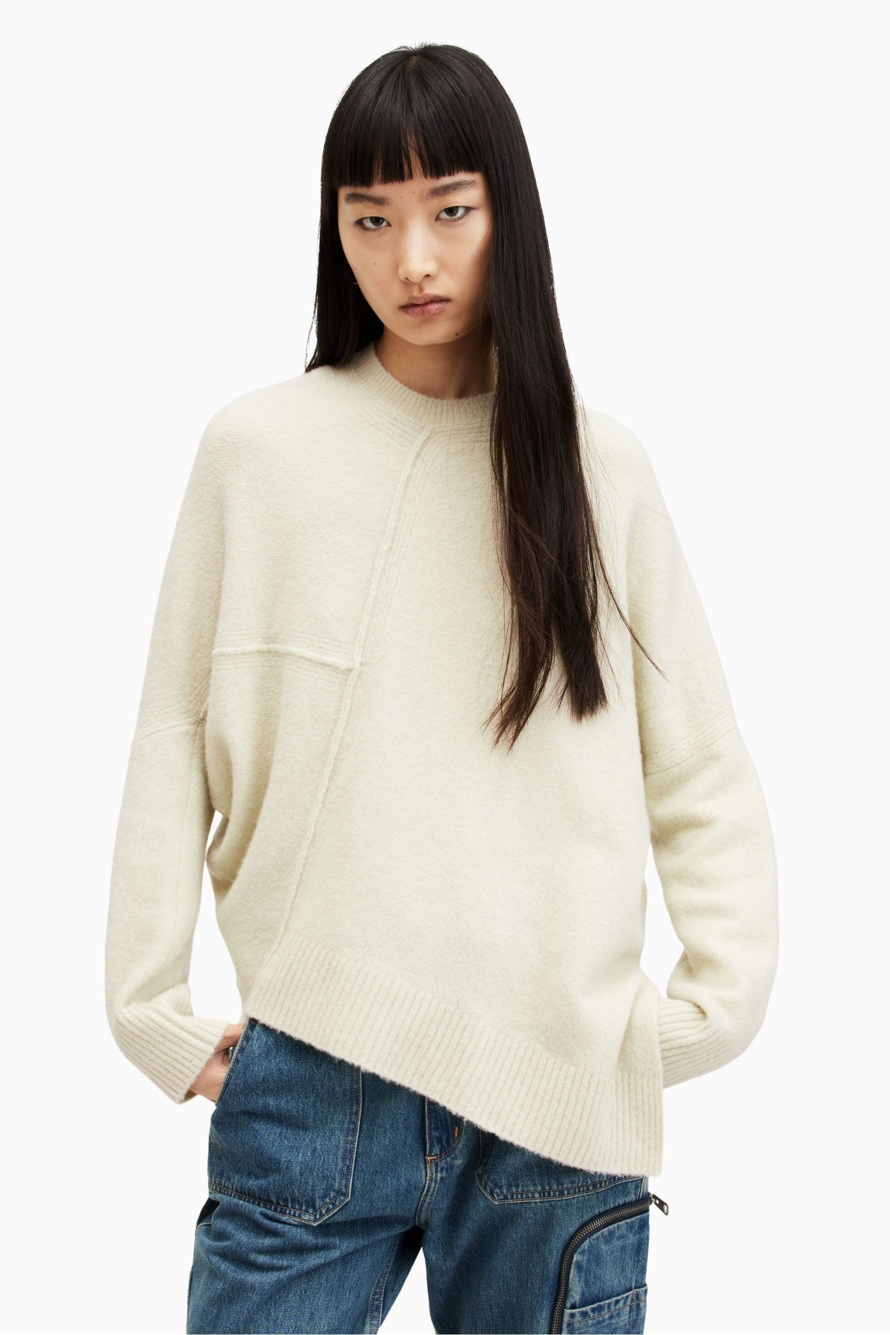 Buy AllSaints Cream Lock Crew Neck Jumper from Next Germany