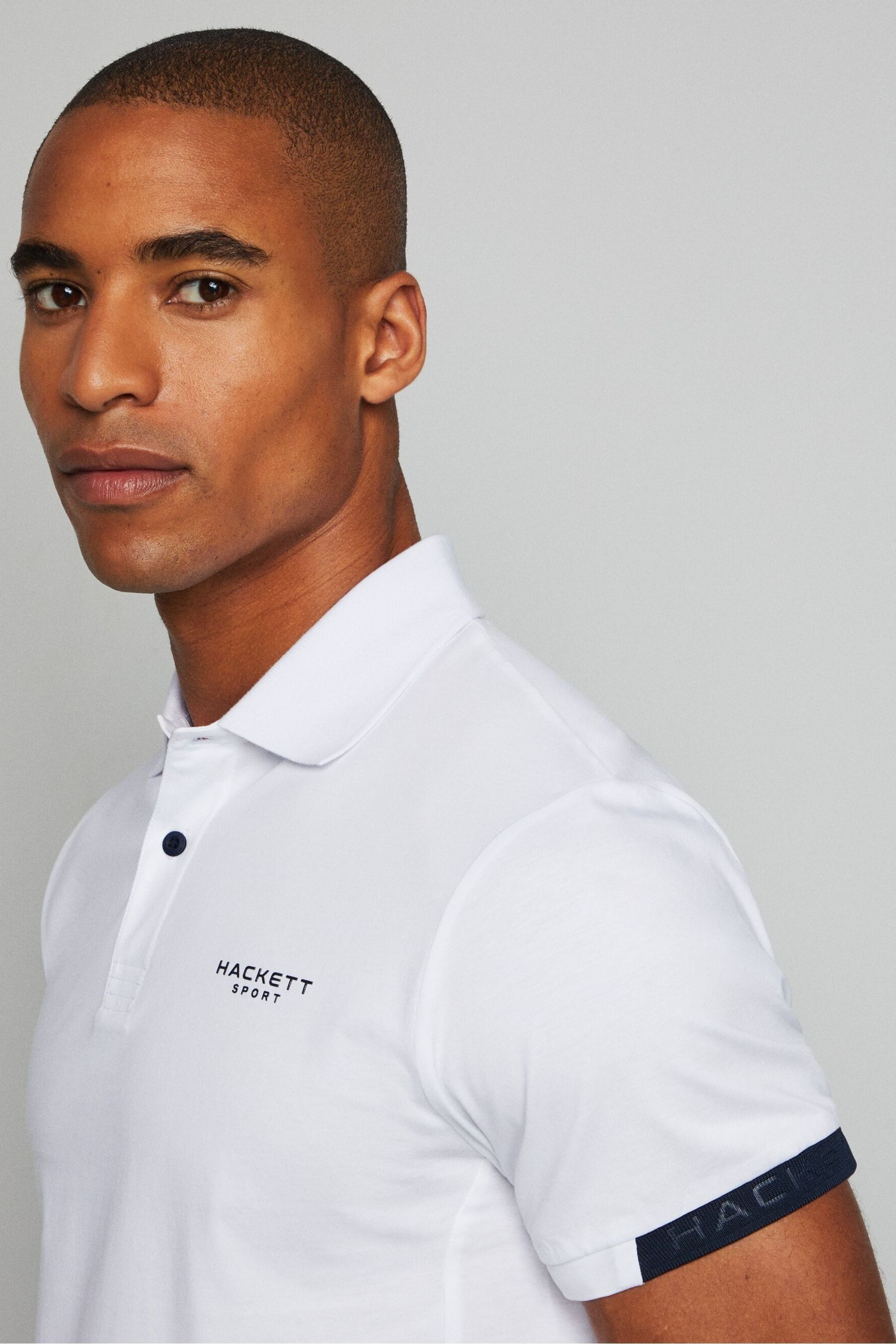 Buy Hackett London Men Short Sleeve White Polo Shirt from Next Luxembourg
