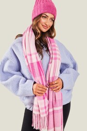 Accessorize Pink Bianca Check Blanket Scarf - Image 3 of 3