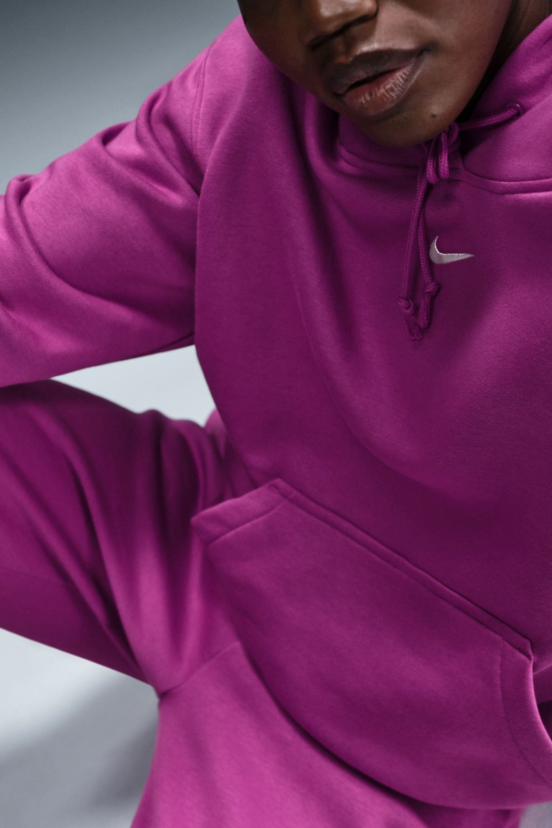 Nike mini swoosh oversized hoodie in purple 2025
