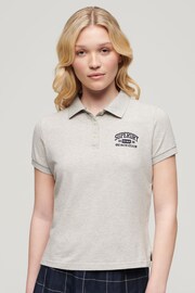 SUPERDRY Grey SUPERDRY 90s Fitted Polo Shirt - Image 1 of 6