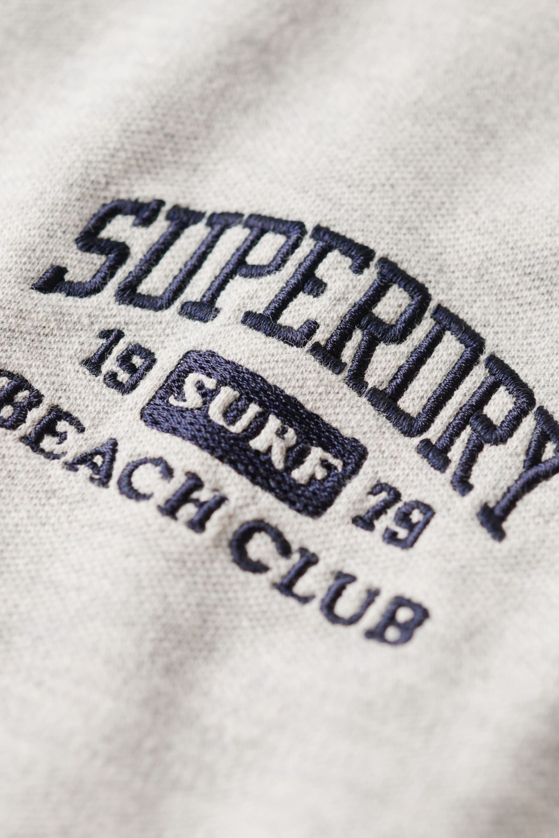 SUPERDRY Grey SUPERDRY 90s Fitted Polo Shirt - Image 5 of 6