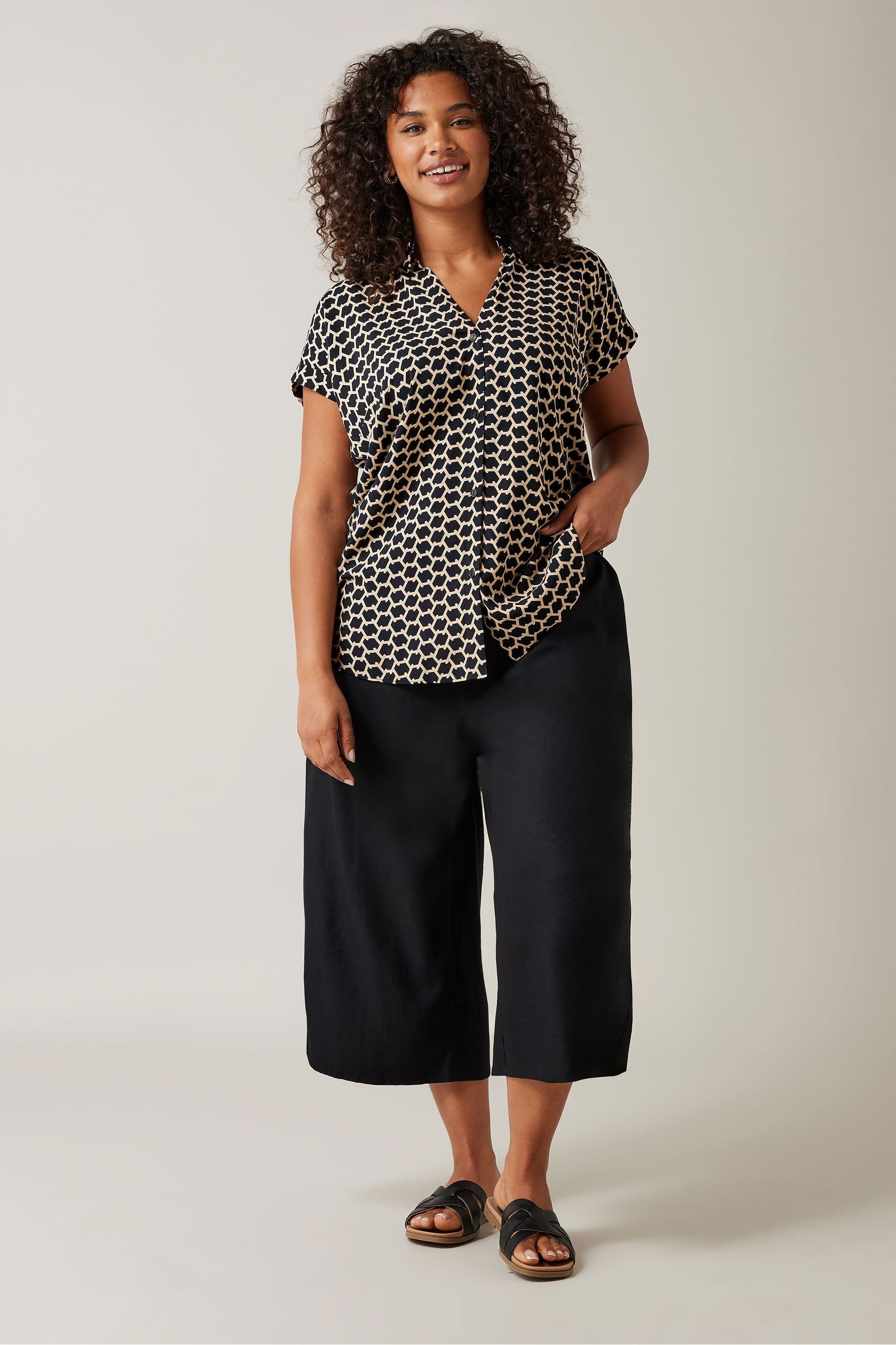Buy Evans Curve Zig Zag Print Blouse from Next Luxembourg