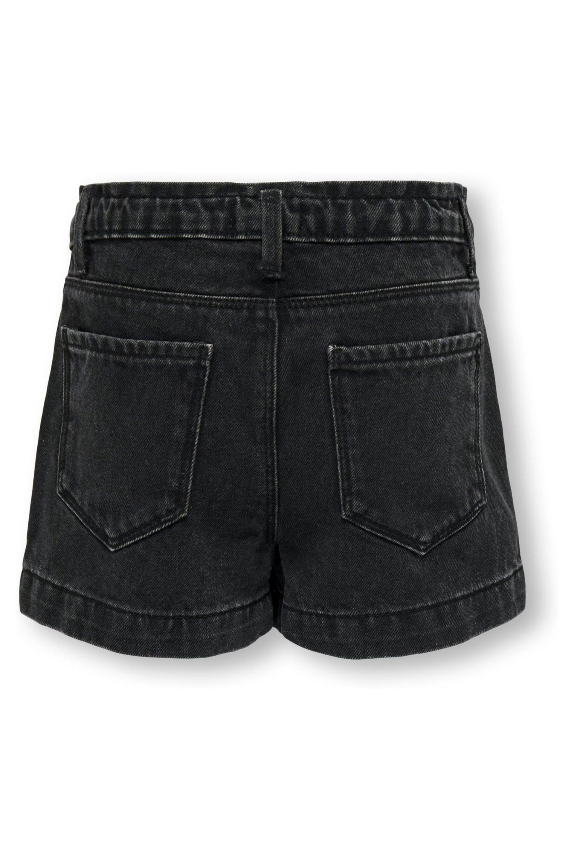 ONLY KIDS High Waisted Denim Black Shorts - Image 3 of 3