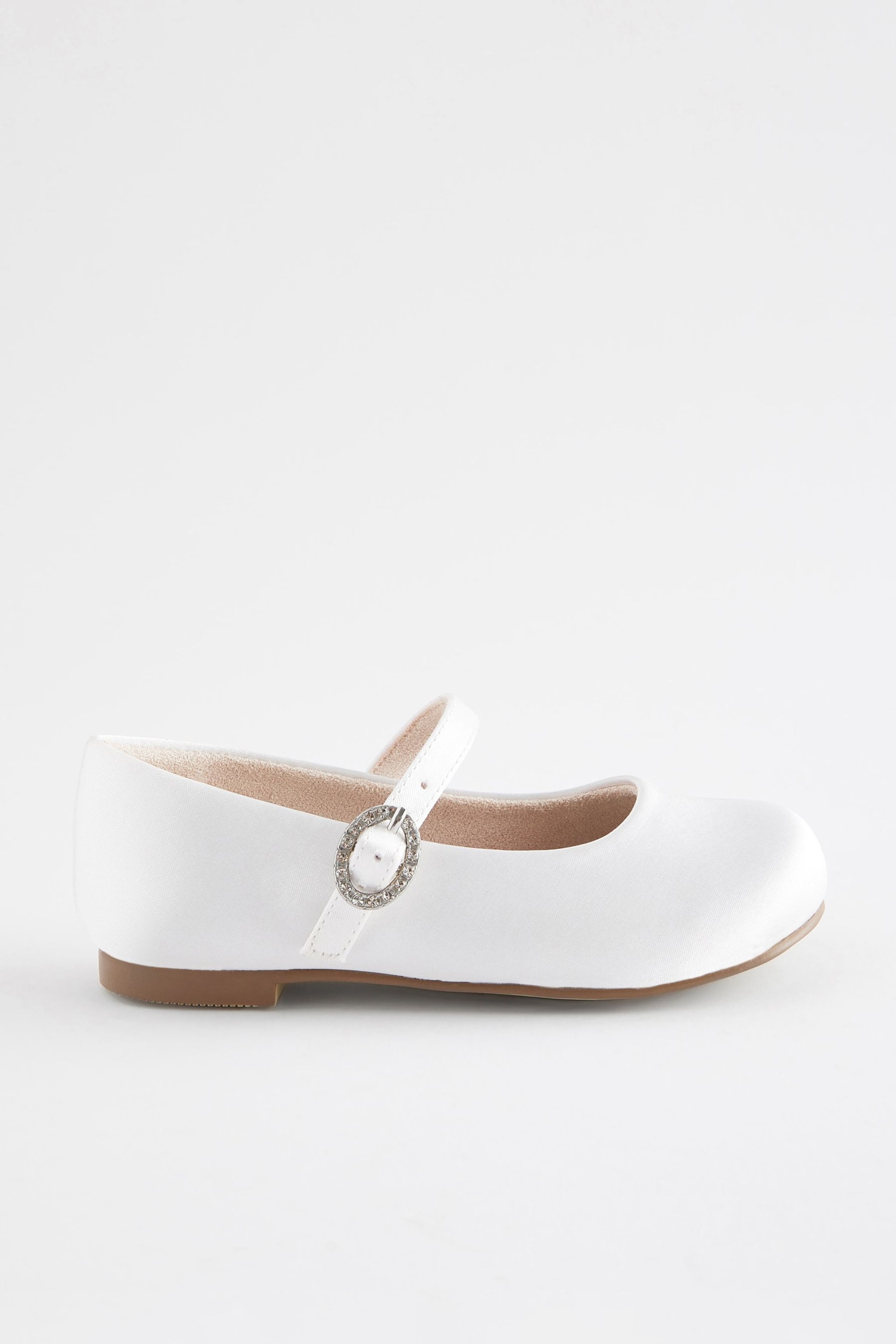White Wide Fit (G) Bridesmaid Occasion Mary Jane Shoes - Image 2 of 5