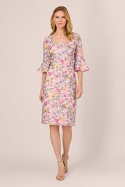 Adrianna Papell Pink Floral Printed Short Dress - Image 1 of 7