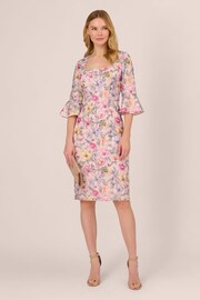 Adrianna Papell Pink Floral Printed Short Dress - Image 3 of 7