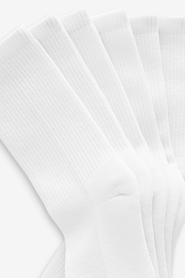 White Cushion Sole Ribbed Sport Ankle Socks 3 Pack With Arch Support - Image 5 of 5