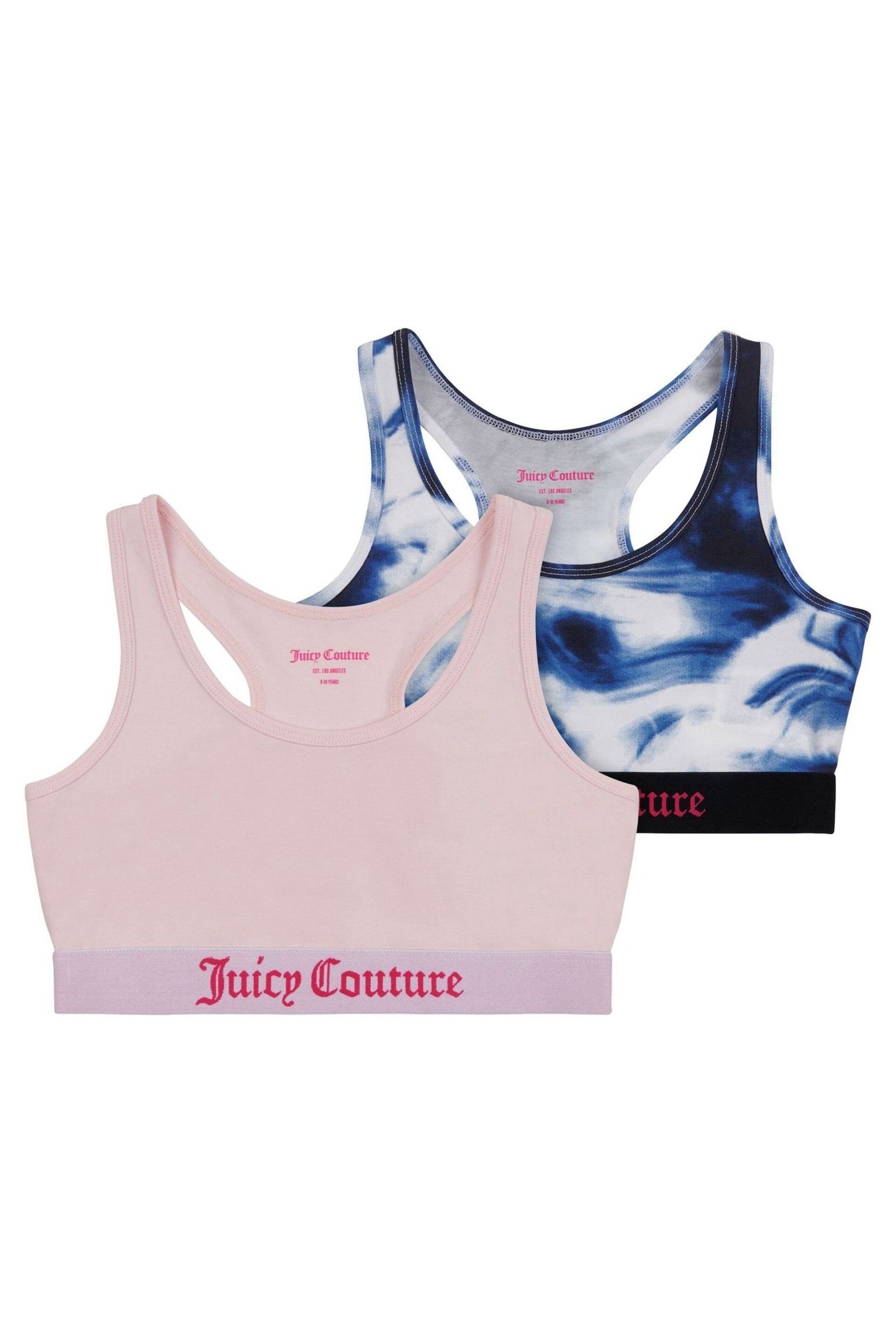 Juicy Couture Girls Blue Crop Tops 2 Pack - Image 1 of 2