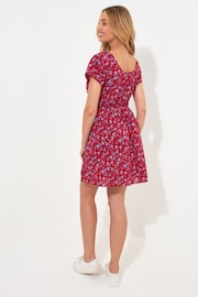 Joe Browns Red Ditsy Print Scoop Neck Mini Dress - Image 3 of 7