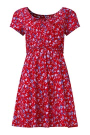 Joe Browns Red Ditsy Print Scoop Neck Mini Dress - Image 7 of 7