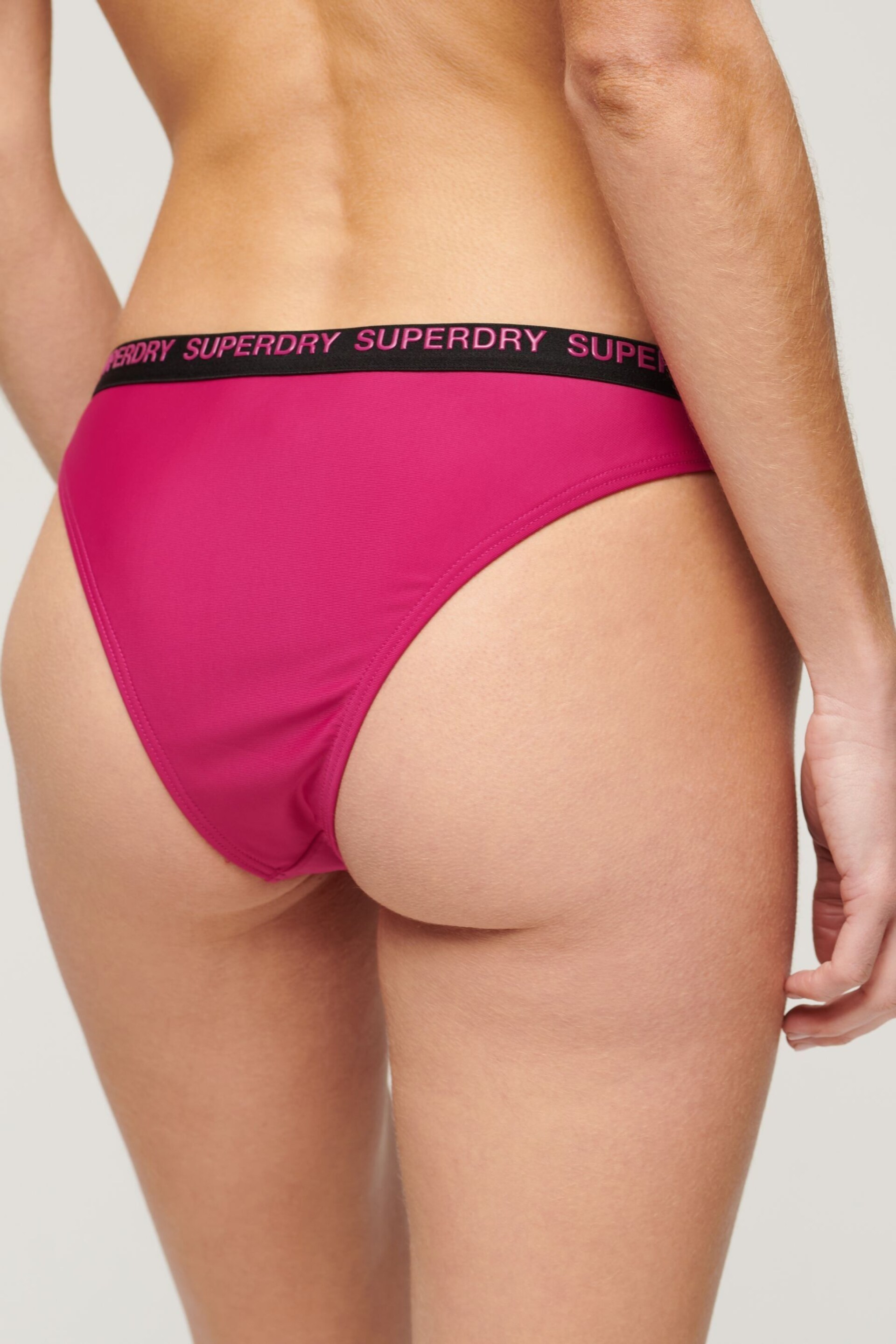SUPERDRY Pink SUPERDRY Elastic Cheeky Bikini Briefs - Image 4 of 4