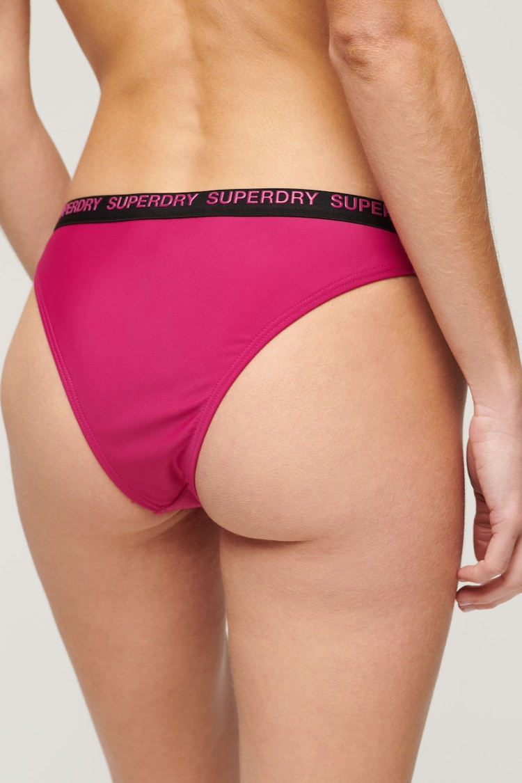 Superdry Pink Elastic Cheeky Bikini Briefs - Image 4 of 4