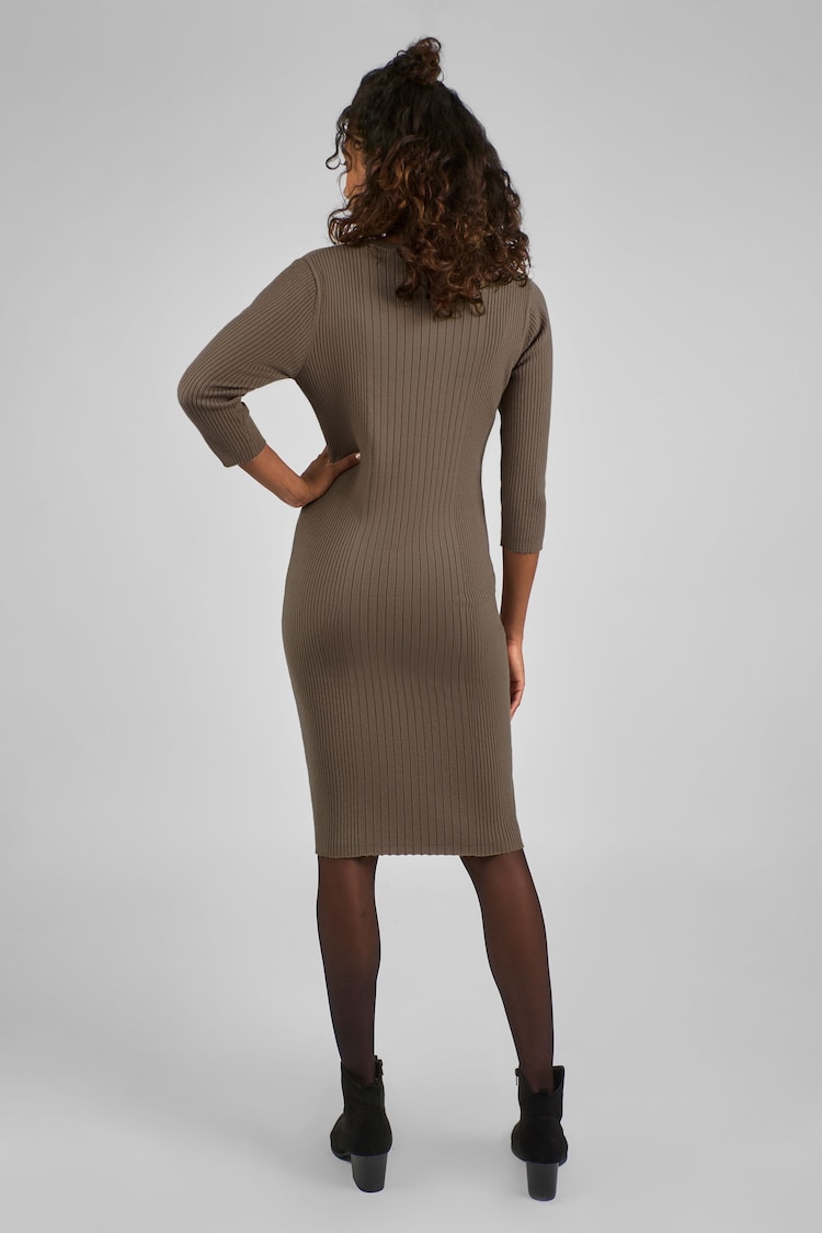 JoJo Maman Bébé Mocha Brown Knitted Maternity Tube Dress - Image 2 of 4