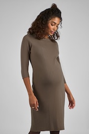 JoJo Maman Bébé Mocha Brown Knitted Maternity Tube Dress - Image 3 of 4