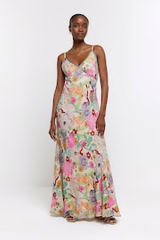 River Island Pink Floral Slip Maxi Dress - Image 3 of 4