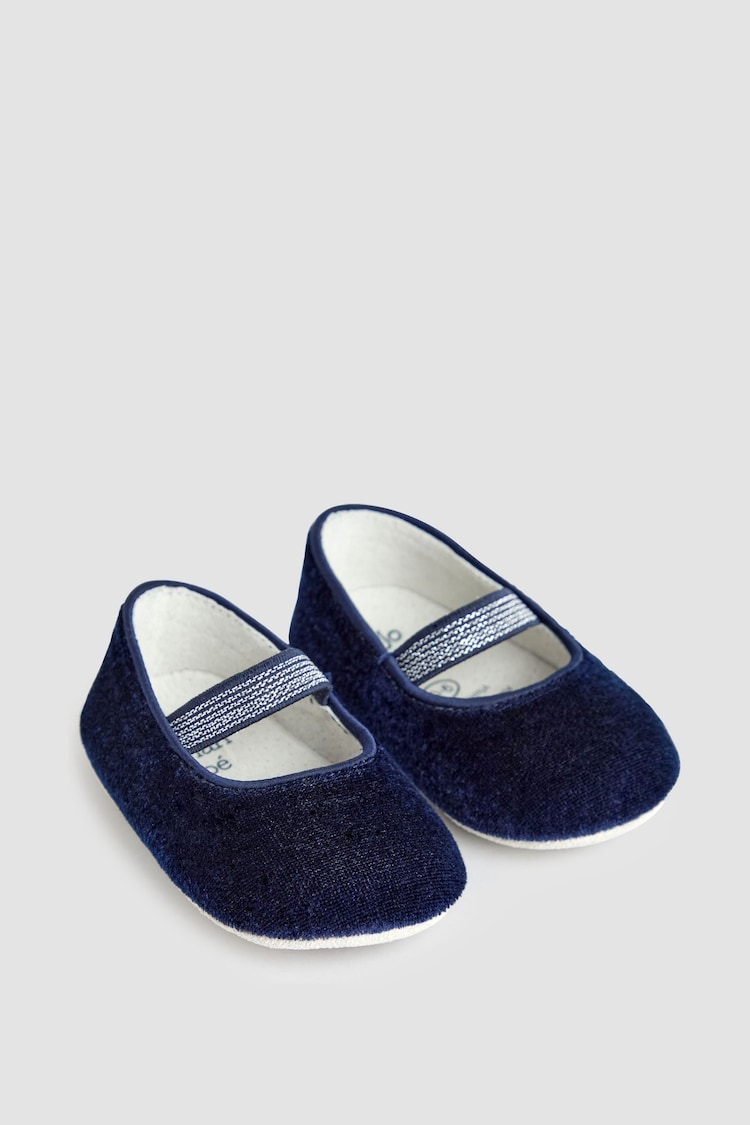 JoJo Maman Bébé Navy Ballet Pram Shoes - Image 1 of 4