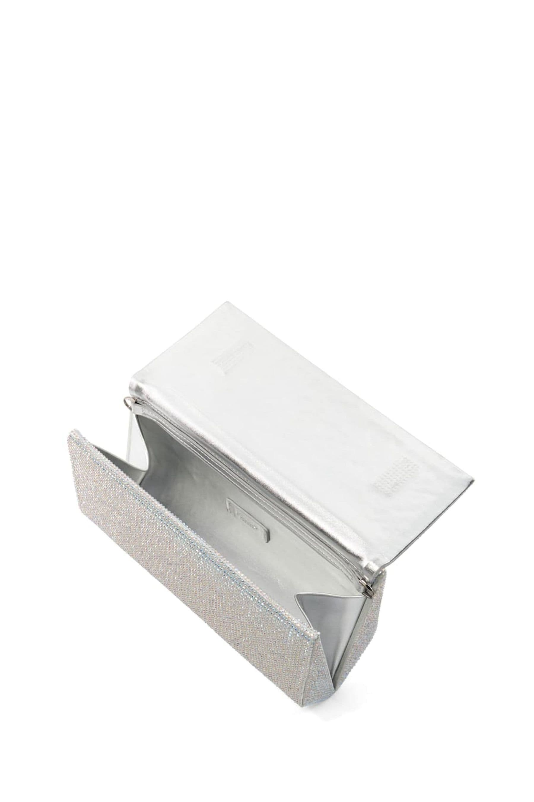 Dune silver clutch sale