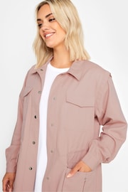 Yours Curve Pink Carpenter Twill Jacket - Image 4 of 5
