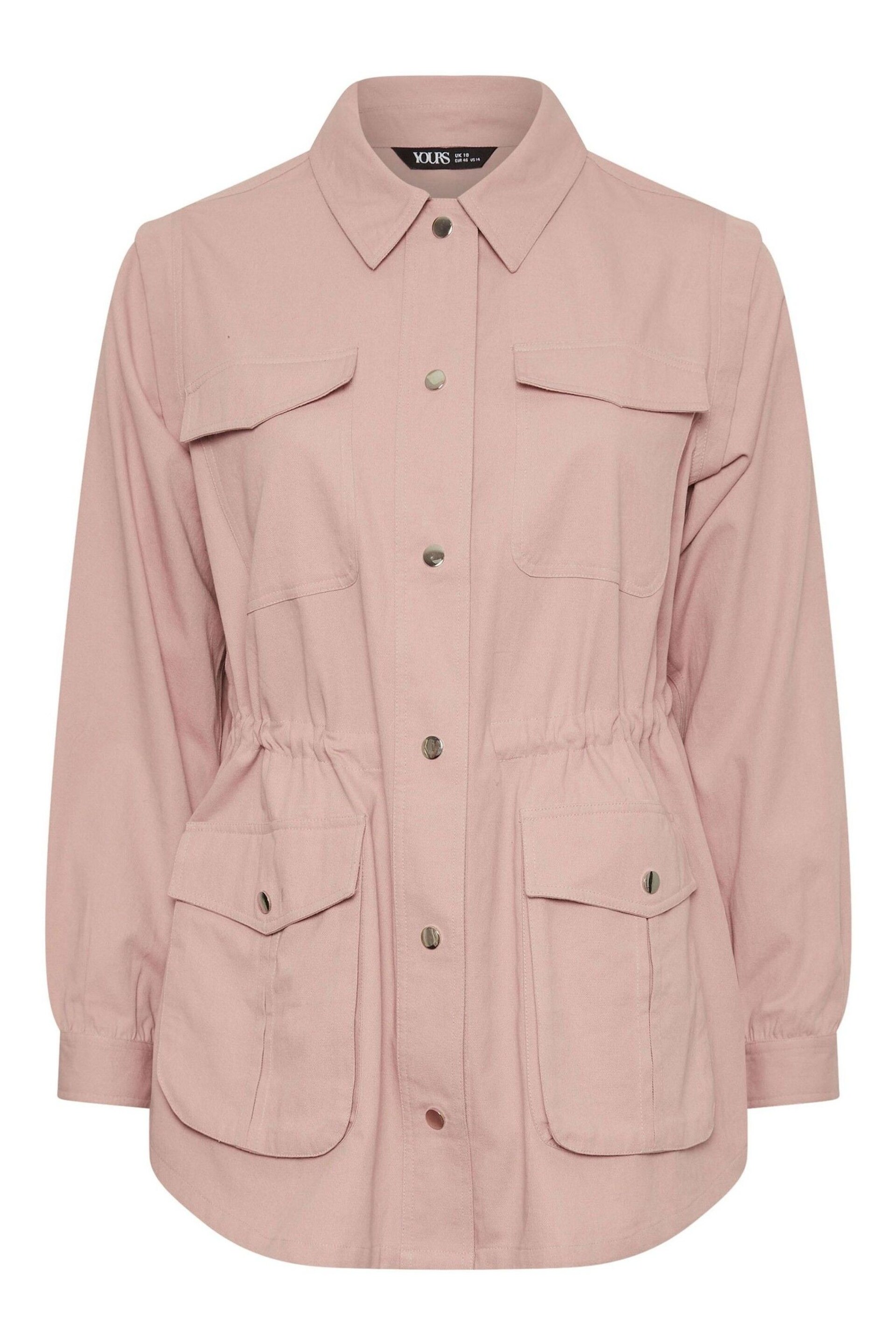 Yours Curve Pink Carpenter Twill Jacket - Image 5 of 5