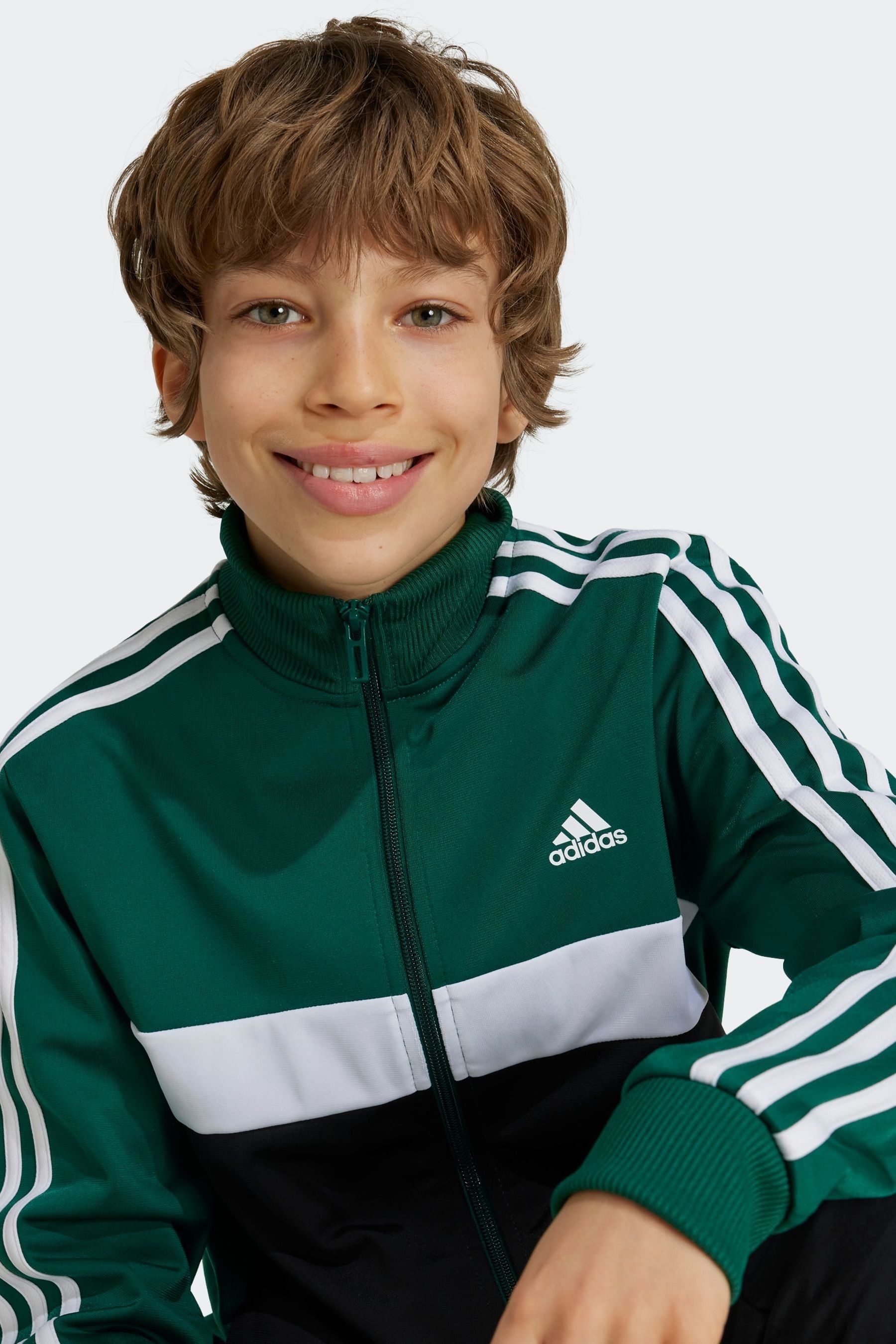 White and green adidas tracksuit hot sale